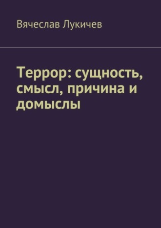 Вячеслав Лукичев, Террор: сущность, смысл, причина и домыслы