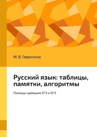 М. Гаврилина, Русский язык: таблицы, памятки, алгоритмы. Помощь сдающим ЕГЭ и ОГЭ