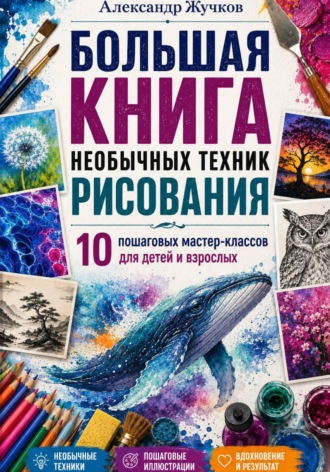 Большая книга необычных техник рисования. 10 пошаговых мастер-классов для детей и взрослых , Большая книга необычных техник рисования. 10 пошаговых мастер-классов для детей и взрослых