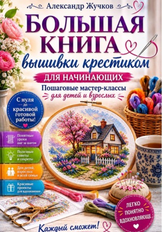 Большая книга вышивки крестиком для начинающих. Пошаговые мастер-классы для детей и взрослых , Большая книга вышивки крестиком для начинающих. Пошаговые мастер-классы для детей и взрослых